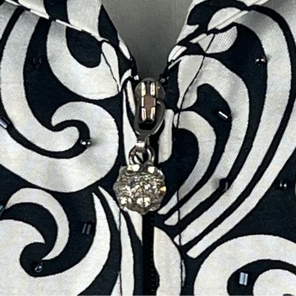 VICTOR COSTA WOMEN'S FULL ZIP NOTCH LAPEL PAISLEY PRINT‎ WOMEN'S JACKET - Picture 6 of 9